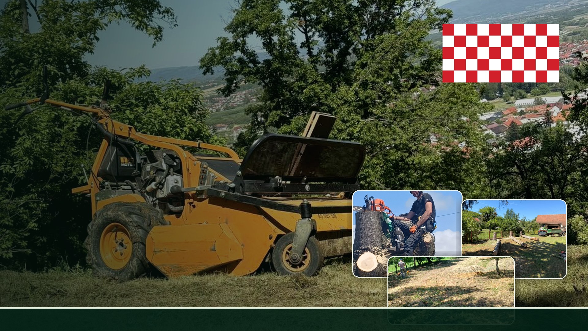 Stroj u radu na zaraslom terenu