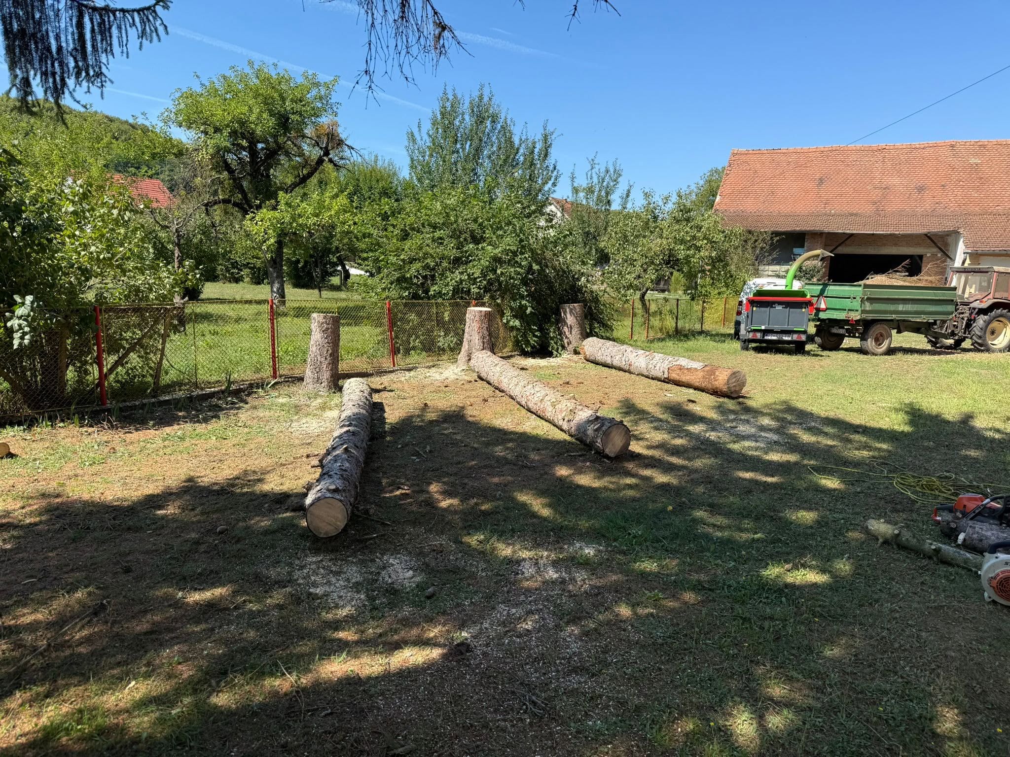Teren nakon rušenja stabla i usitnjavanja granja